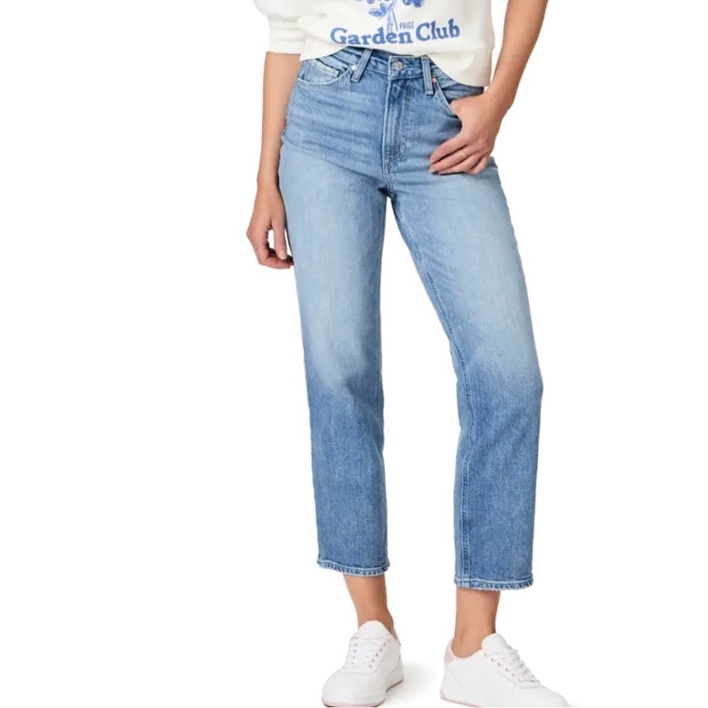 New Paige Sarah High Waist Ankle Straight Leg Jeans Magnifique